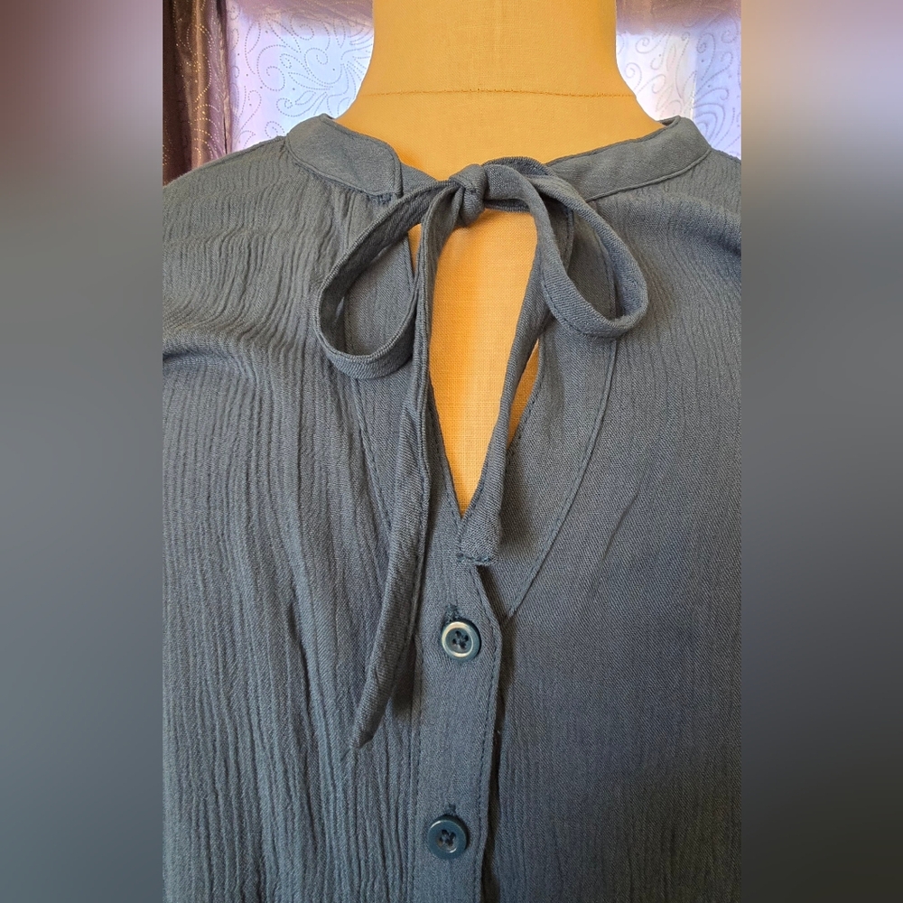 Torrid Crinkle Gauze Button Front Peasant